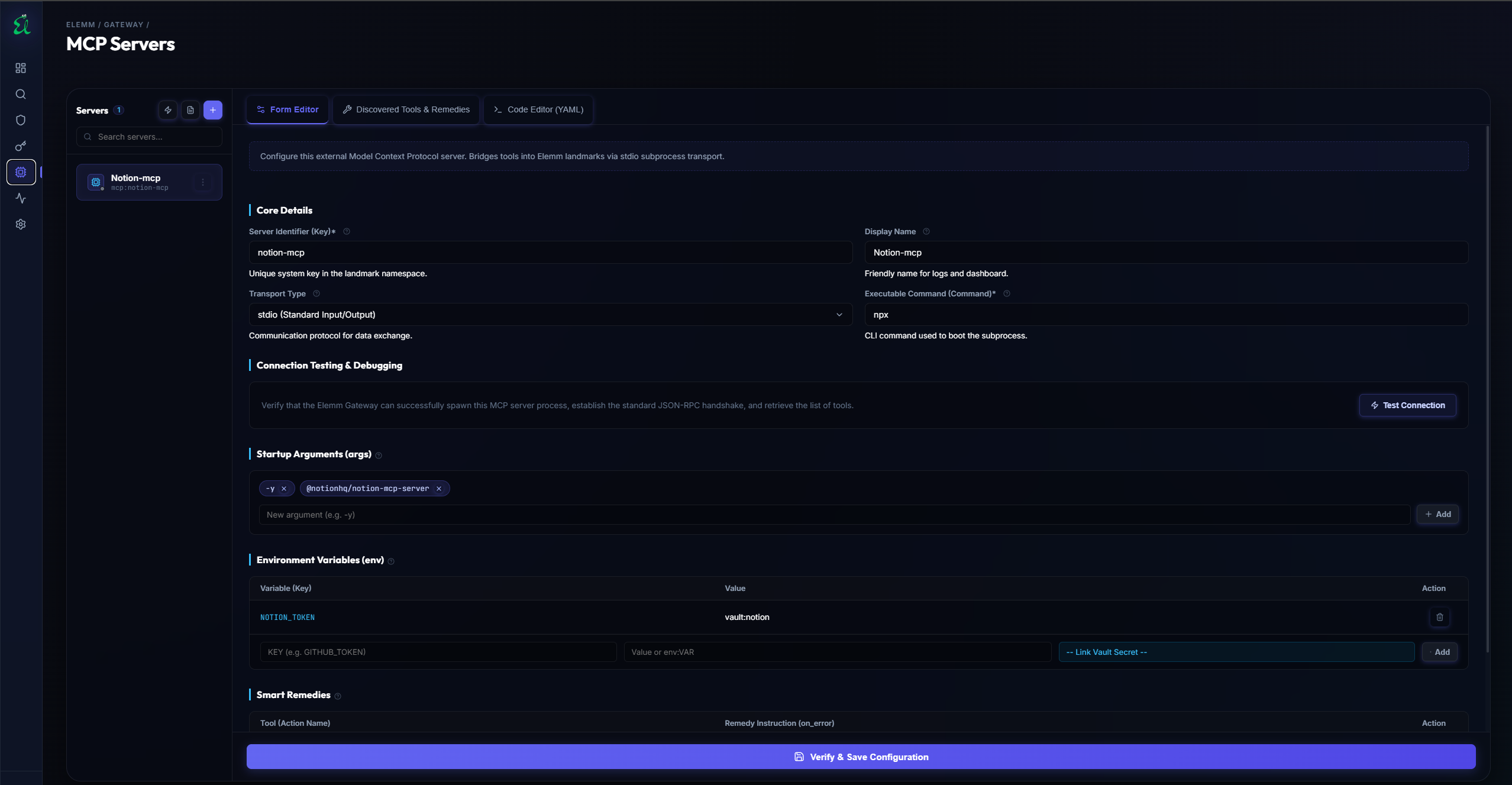 MCP Configuration Main overview