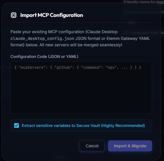 MCP Import functionality