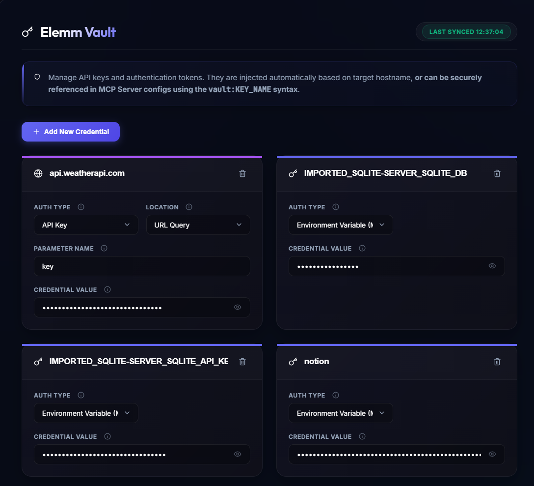 Elemm Vault Dashboard